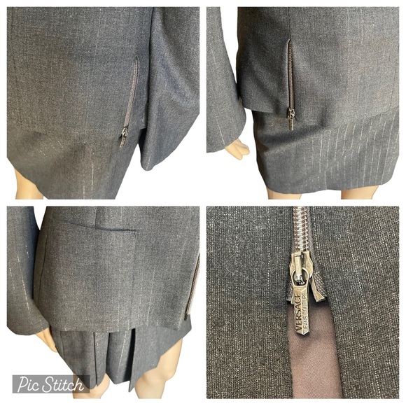 Authentic Versace Jeans Couture 2-Piece Blazer Skirt set size 28/42 - Picture 14 of 16